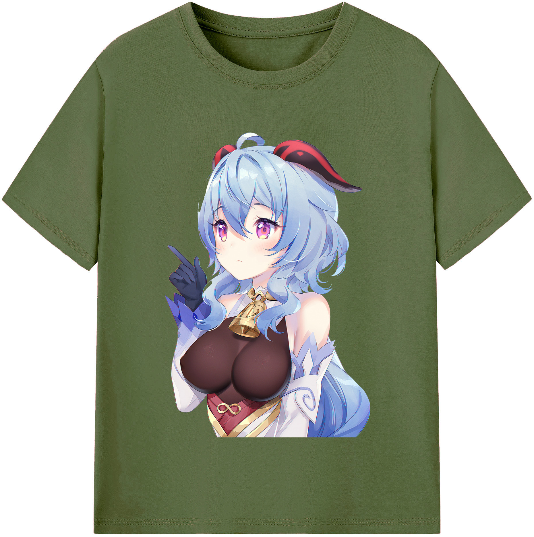 げんし神 甘雨 かんう genshin Ganyu 綿100％半袖Tシャツ（フロントプリント）